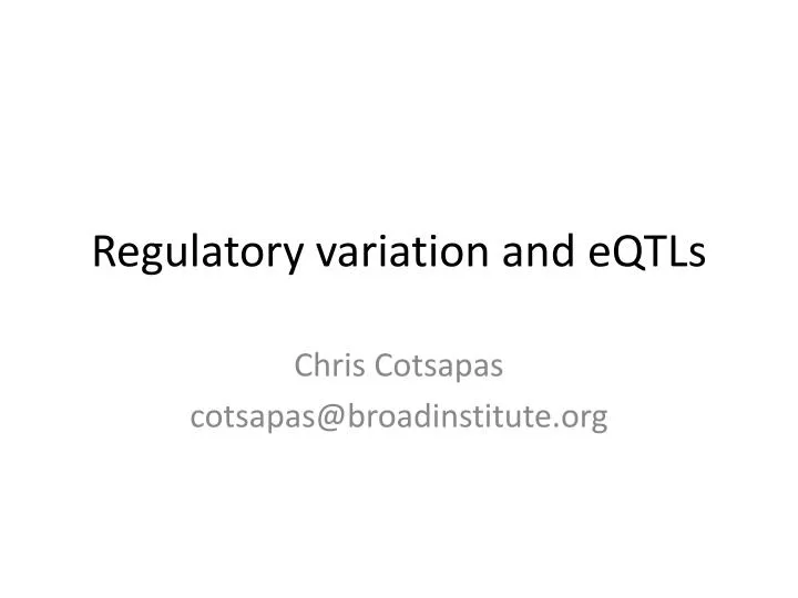 regulatory variation and eqtls