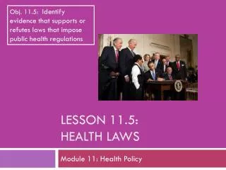 Lesson 11.5: Health Laws