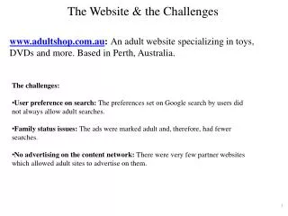 The Website &amp; the Challenges