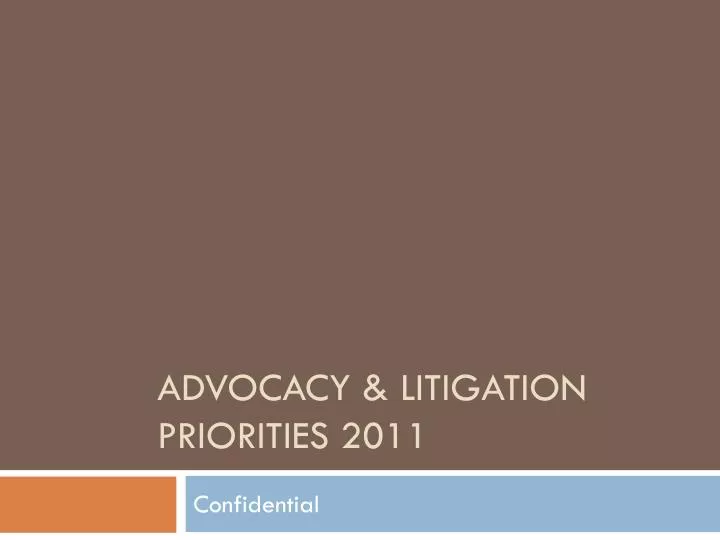 advocacy litigation priorities 2011