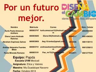 por un futuro mejor
