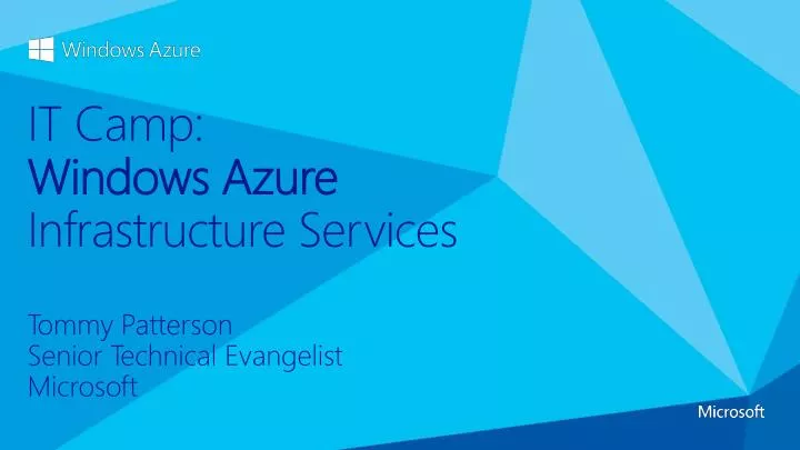 it camp windows azure infrastructure services