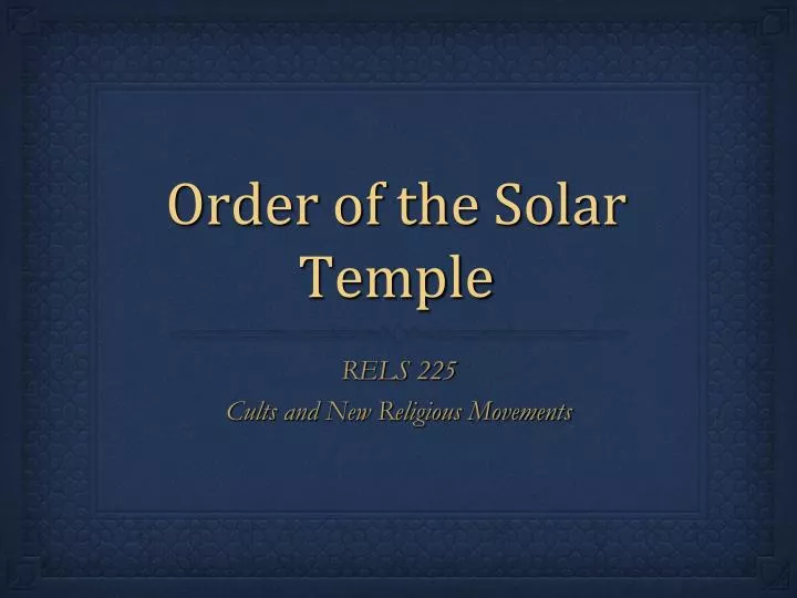 order of the solar temple