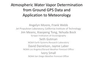 Atmospheric Water Vapor Determination from Ground GPS Data and Application to Meteorology