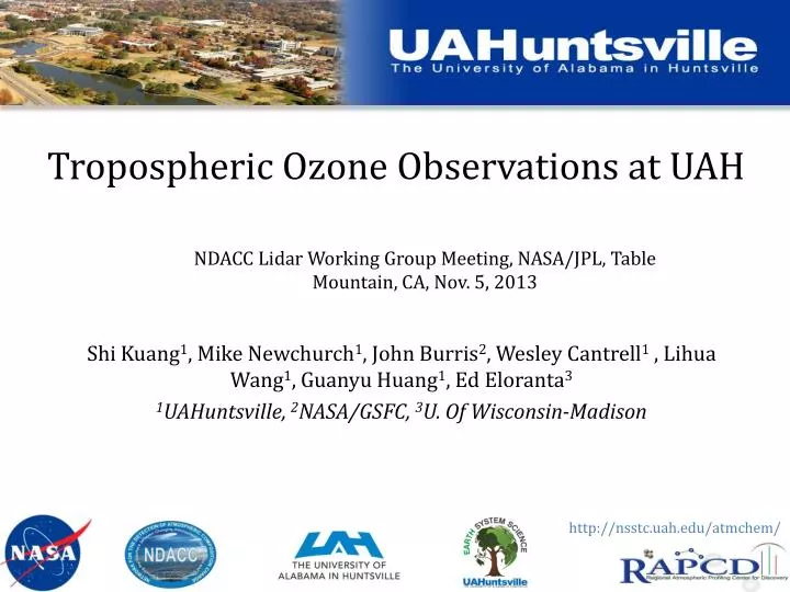 tropospheric ozone observations at uah