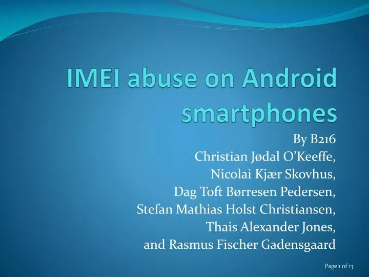 imei abuse on android smartphones
