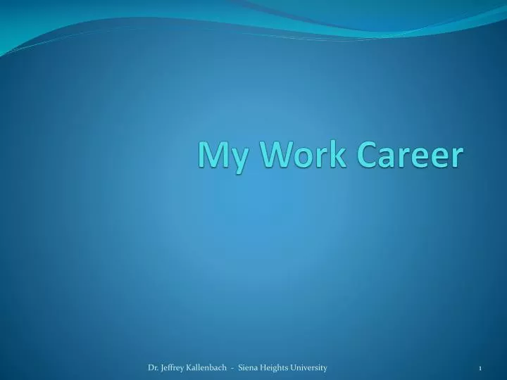 my work career