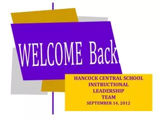 WELCOME Back !