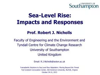 Sea-Level Rise: Impacts and Responses