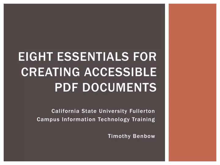 eight essentials for creating accessible pdf documents