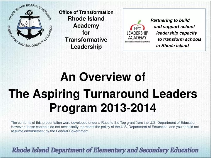 office of transformation rhode island academy for transformative leadership