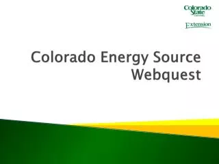 Colorado Energy Source Webquest