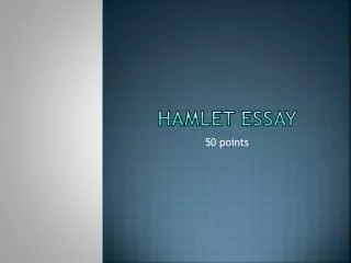 Hamlet Essay