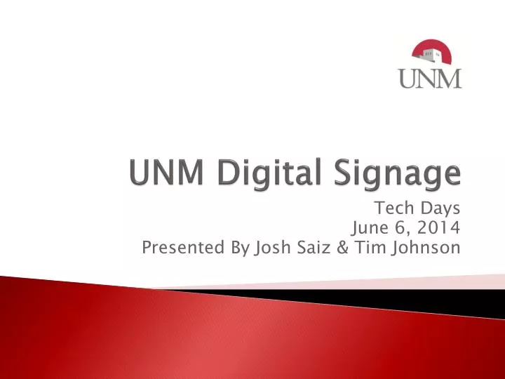 PPT UNM Digital Signage PowerPoint Presentation, free download ID