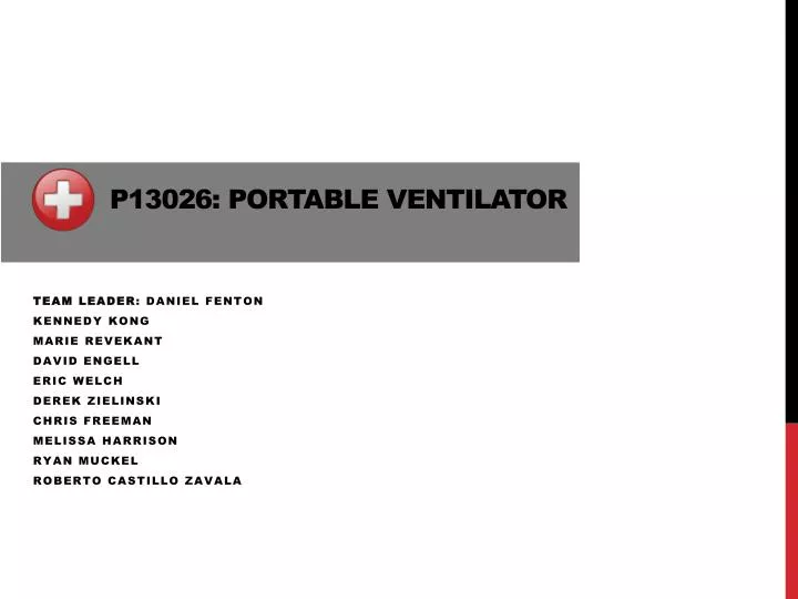 p13026 portable ventilator