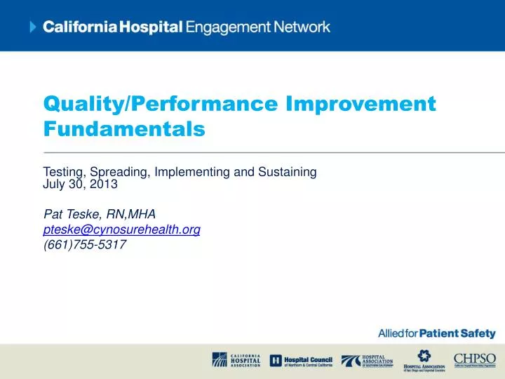 quality performance improvement fundamentals