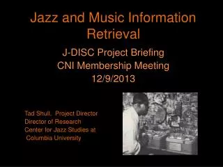 Jazz and Music Information Retrieval