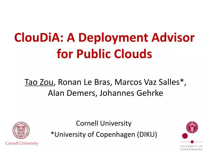 cloudia a deployment advisor for public clouds