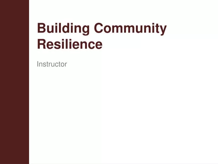building community resilience