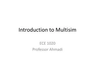 Introduction to Multisim