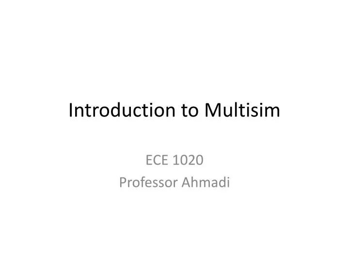 introduction to multisim