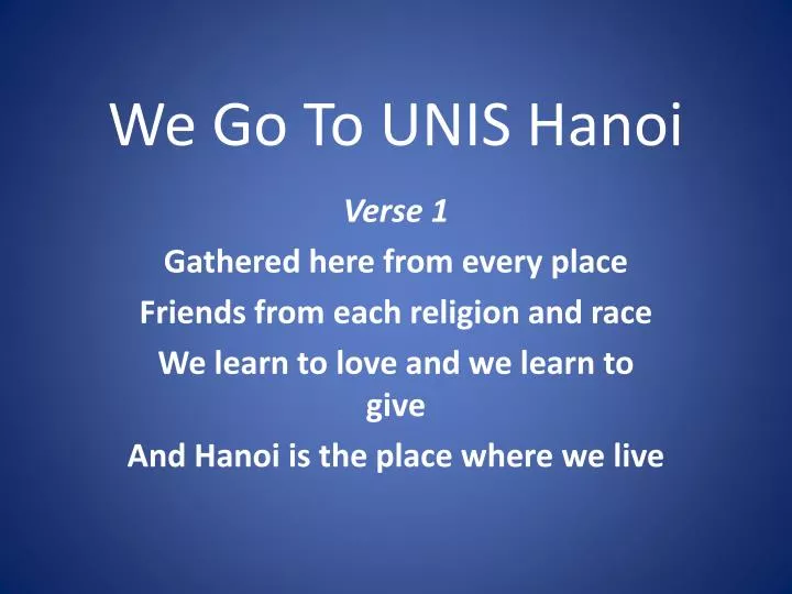 we go to unis hanoi