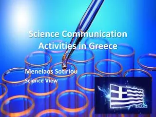 Science Communication Activities in Greece