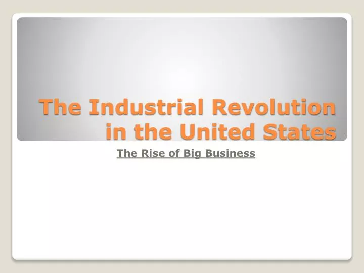 the industrial revolution in the united states