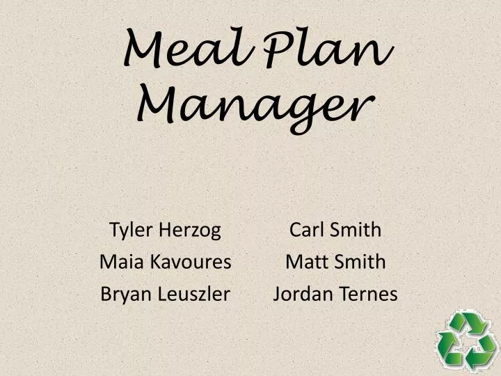 meal plan manager