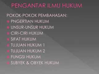 pengantar ilmu hukum
