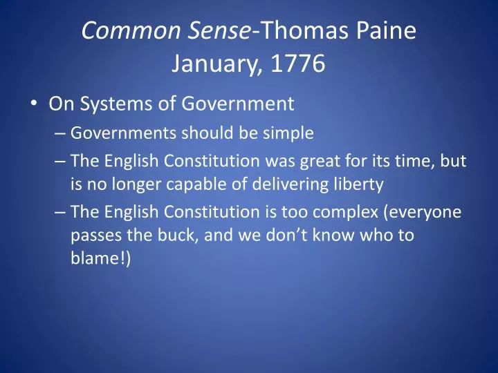 common sense thomas paine january 1776