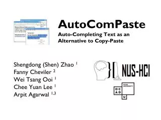 AutoComPaste Auto-Completing Text as an Alternative to Copy-Paste