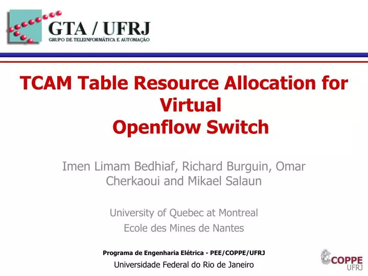 tcam table resource allocation for virtual openflow switch