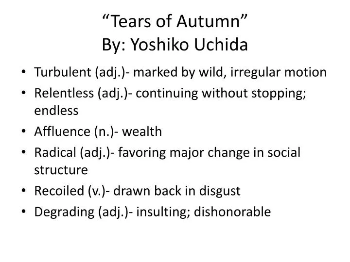 tears of autumn by yoshiko uchida