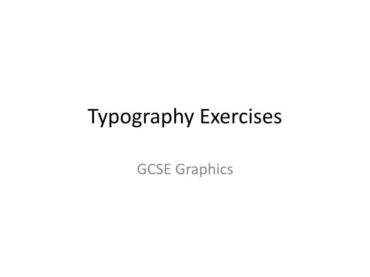 typography exercises