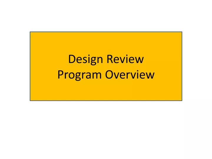 design review program overview