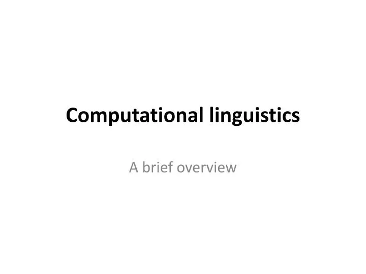 computational linguistics
