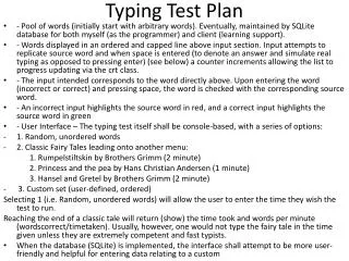 Typing Test Plan