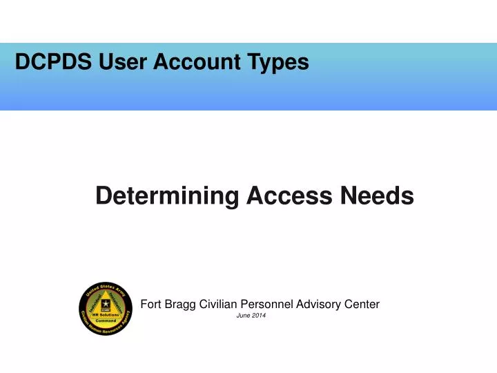 dcpds user account types