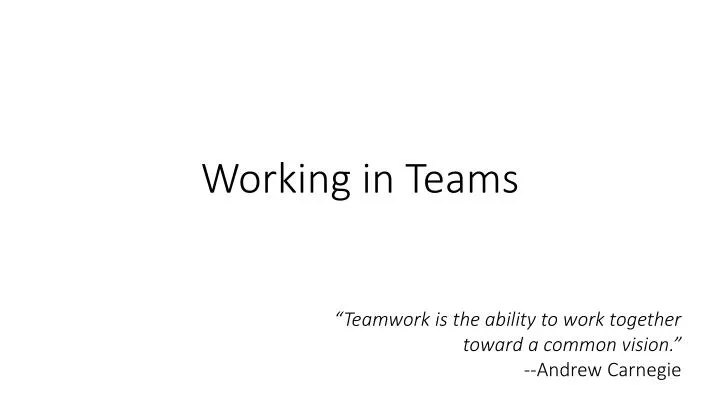 working in teams