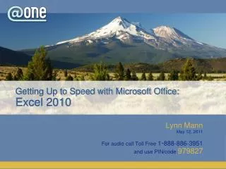 Getting Up to Speed with Microsoft Office: Excel 2010