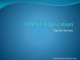 FQRNT Application