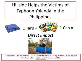 Hillside Helps the Victims of Typhoon Yolanda in the Philippines