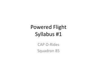 Powered Flight Syllabus #1