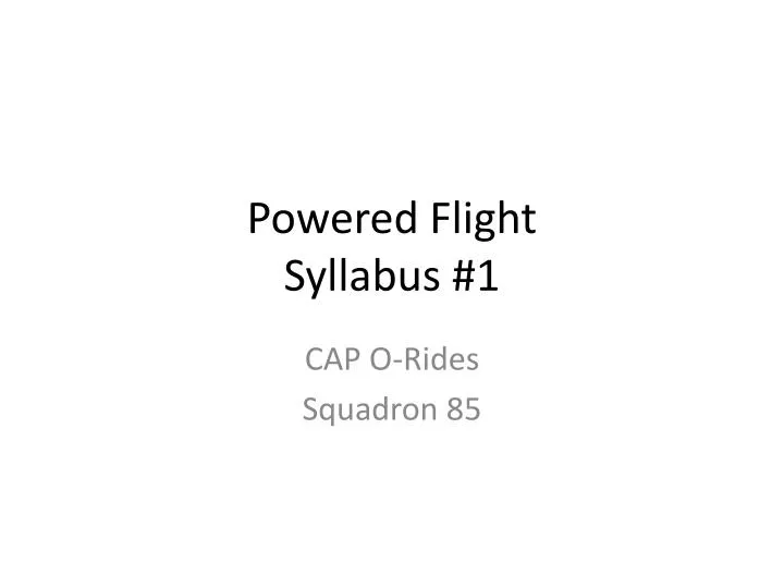 powered flight syllabus 1