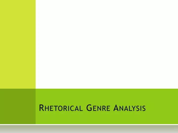 rhetorical genre analysis