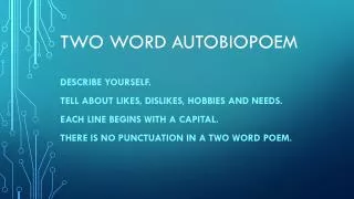 Two Word Autobiopoem