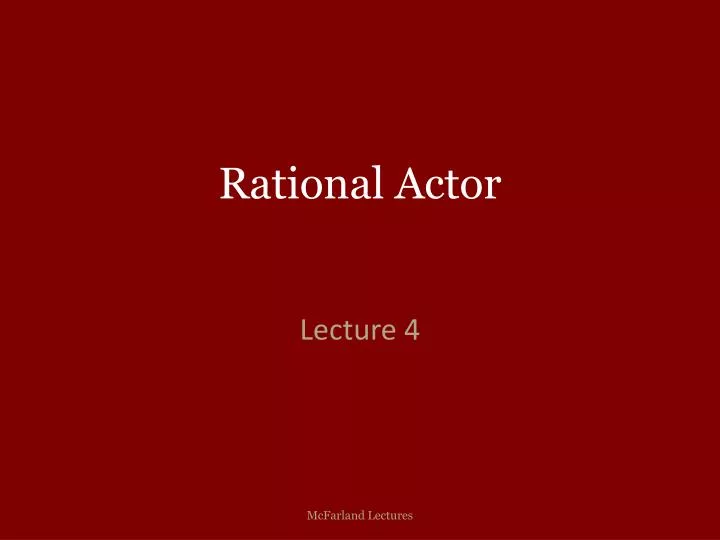 rational actor