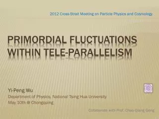 primordial fluctuations within tele -parallelism