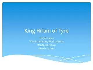 King Hiram of Tyre